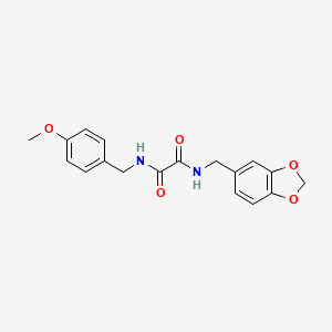 molecular formula C18H18N2O5 B4782472 N-(1,3-benzodioxol-5-ylmethyl)-N'-(4-methoxybenzyl)ethanediamide 