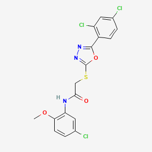 molecular formula C17H12Cl3N3O3S B4782522 N-(5-chloro-2-methoxyphenyl)-2-[[5-(2,4-dichlorophenyl)-1,3,4-oxadiazol-2-yl]sulfanyl]acetamide 