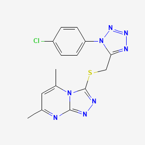 3-({[1-(4-chlorophenyl)-1H-tetrazol-5-yl]methyl}sulfanyl)-5,7-dimethyl[1,2,4]triazolo[4,3-a]pyrimidine