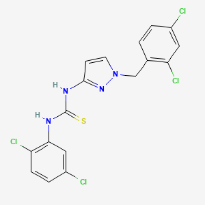 molecular formula C17H12Cl4N4S B4782557 N-[1-(2,4-dichlorobenzyl)-1H-pyrazol-3-yl]-N'-(2,5-dichlorophenyl)thiourea 