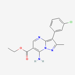 ethyl 7-amino-3-(3-chlorophenyl)-2-methylpyrazolo[1,5-a]pyrimidine-6-carboxylate