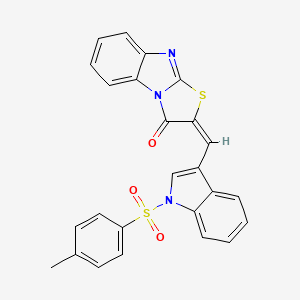 2-({1-[(4-methylphenyl)sulfonyl]-1H-indol-3-yl}methylene)[1,3]thiazolo[3,2-a]benzimidazol-3(2H)-one