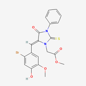 molecular formula C20H17BrN2O5S B4782608 methyl [5-(2-bromo-4-hydroxy-5-methoxybenzylidene)-4-oxo-3-phenyl-2-thioxo-1-imidazolidinyl]acetate 