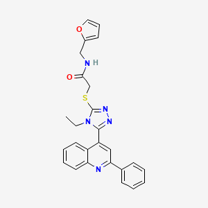 molecular formula C26H23N5O2S B4782634 2-{[4-ethyl-5-(2-phenyl-4-quinolinyl)-4H-1,2,4-triazol-3-yl]thio}-N-(2-furylmethyl)acetamide 