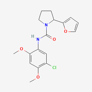 molecular formula C17H19ClN2O4 B4782655 N-(5-chloro-2,4-dimethoxyphenyl)-2-(2-furyl)-1-pyrrolidinecarboxamide 