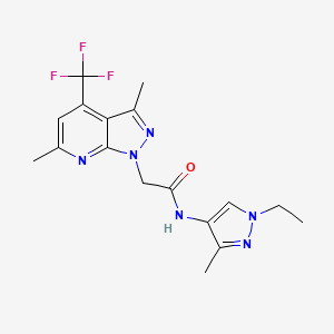 2-[3,6-DIMETHYL-4-(TRIFLUOROMETHYL)-1H-PYRAZOLO[3,4-B]PYRIDIN-1-YL]-N~1~-(1-ETHYL-3-METHYL-1H-PYRAZOL-4-YL)ACETAMIDE