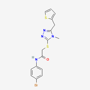 molecular formula C16H15BrN4OS2 B4782699 N-(4-bromophenyl)-2-{[4-methyl-5-(2-thienylmethyl)-4H-1,2,4-triazol-3-yl]thio}acetamide 