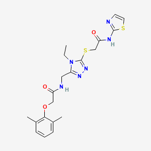 2-(2,6-dimethylphenoxy)-N-[(4-ethyl-5-{[2-oxo-2-(1,3-thiazol-2-ylamino)ethyl]sulfanyl}-4H-1,2,4-triazol-3-yl)methyl]acetamide