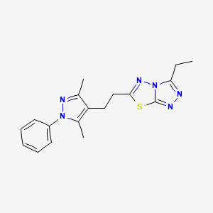 molecular formula C18H20N6S B4782733 6-[2-(3,5-dimethyl-1-phenyl-1H-pyrazol-4-yl)ethyl]-3-ethyl[1,2,4]triazolo[3,4-b][1,3,4]thiadiazole 