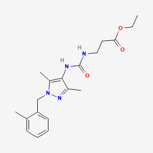 molecular formula C19H26N4O3 B4782739 ETHYL 3-[({[3,5-DIMETHYL-1-(2-METHYLBENZYL)-1H-PYRAZOL-4-YL]AMINO}CARBONYL)AMINO]PROPANOATE 