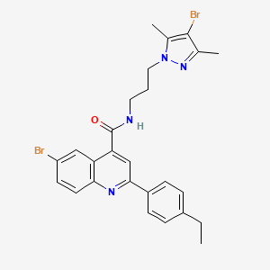 6-bromo-N-[3-(4-bromo-3,5-dimethyl-1H-pyrazol-1-yl)propyl]-2-(4-ethylphenyl)-4-quinolinecarboxamide