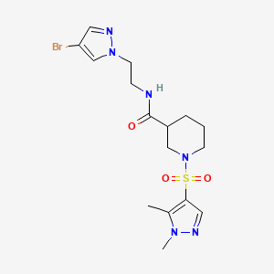 molecular formula C16H23BrN6O3S B4782750 N~3~-[2-(4-BROMO-1H-PYRAZOL-1-YL)ETHYL]-1-[(1,5-DIMETHYL-1H-PYRAZOL-4-YL)SULFONYL]-3-PIPERIDINECARBOXAMIDE 