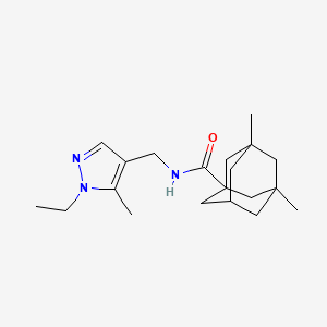 molecular formula C20H31N3O B4782779 N~1~-[(1-ETHYL-5-METHYL-1H-PYRAZOL-4-YL)METHYL]-3,5-DIMETHYL-1-ADAMANTANECARBOXAMIDE 