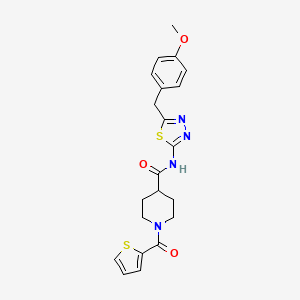 N-{5-[(4-METHOXYPHENYL)METHYL]-1,3,4-THIADIAZOL-2-YL}-1-(THIOPHENE-2-CARBONYL)PIPERIDINE-4-CARBOXAMIDE