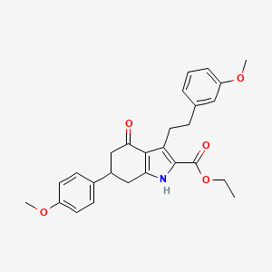 molecular formula C27H29NO5 B4782815 ethyl 6-(4-methoxyphenyl)-3-[2-(3-methoxyphenyl)ethyl]-4-oxo-4,5,6,7-tetrahydro-1H-indole-2-carboxylate 