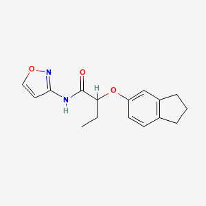 2-(2,3-DIHYDRO-1H-INDEN-5-YLOXY)-N-(3-ISOXAZOLYL)BUTANAMIDE