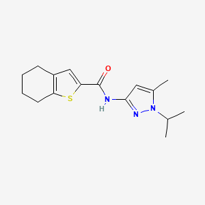 molecular formula C16H21N3OS B4782844 N-(1-isopropyl-5-methyl-1H-pyrazol-3-yl)-4,5,6,7-tetrahydro-1-benzothiophene-2-carboxamide 