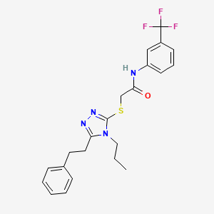 2-[[5-(2-phenylethyl)-4-propyl-1,2,4-triazol-3-yl]sulfanyl]-N-[3-(trifluoromethyl)phenyl]acetamide