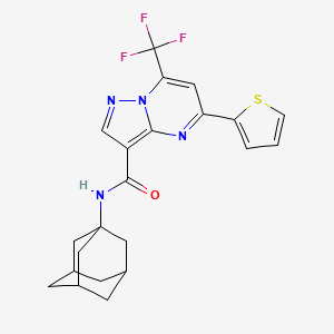 molecular formula C22H21F3N4OS B4782883 N-(1-ADAMANTYL)-5-(2-THIENYL)-7-(TRIFLUOROMETHYL)PYRAZOLO[1,5-A]PYRIMIDINE-3-CARBOXAMIDE 