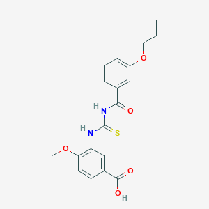 molecular formula C19H20N2O5S B4782897 4-methoxy-3-({[(3-propoxybenzoyl)amino]carbonothioyl}amino)benzoic acid 