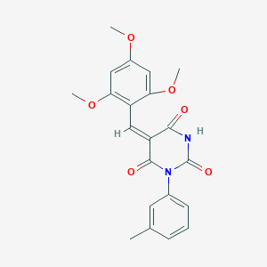 (5E)-1-(3-methylphenyl)-5-[(2,4,6-trimethoxyphenyl)methylidene]-1,3-diazinane-2,4,6-trione