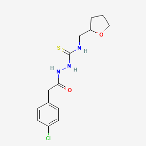 2-[(4-chlorophenyl)acetyl]-N-(tetrahydrofuran-2-ylmethyl)hydrazinecarbothioamide