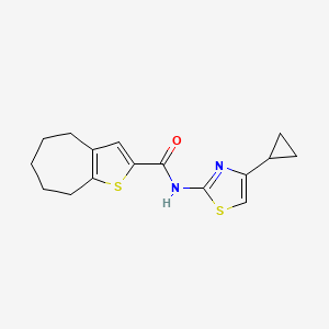 N-(4-cyclopropyl-1,3-thiazol-2-yl)-5,6,7,8-tetrahydro-4H-cyclohepta[b]thiophene-2-carboxamide