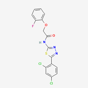 molecular formula C16H10Cl2FN3O2S B4782945 N-[5-(2,4-dichlorophenyl)-1,3,4-thiadiazol-2-yl]-2-(2-fluorophenoxy)acetamide 