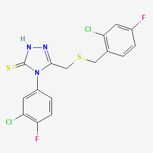 5-{[(2-chloro-4-fluorobenzyl)thio]methyl}-4-(3-chloro-4-fluorophenyl)-4H-1,2,4-triazole-3-thiol