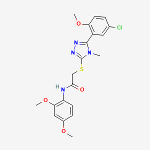 molecular formula C20H21ClN4O4S B4782981 2-{[5-(5-chloro-2-methoxyphenyl)-4-methyl-4H-1,2,4-triazol-3-yl]sulfanyl}-N-(2,4-dimethoxyphenyl)acetamide 