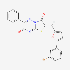 2-{[5-(3-bromophenyl)-2-furyl]methylene}-6-phenyl-7H-[1,3]thiazolo[3,2-b][1,2,4]triazine-3,7(2H)-dione