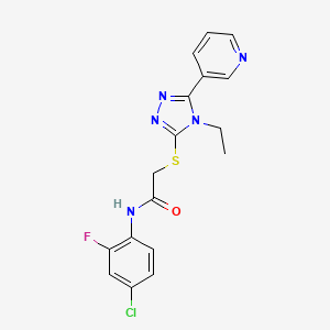 molecular formula C17H15ClFN5OS B4783007 N-(4-chloro-2-fluorophenyl)-2-{[4-ethyl-5-(pyridin-3-yl)-4H-1,2,4-triazol-3-yl]sulfanyl}acetamide 