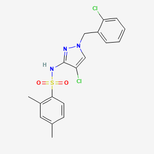 N-[4-chloro-1-(2-chlorobenzyl)-1H-pyrazol-3-yl]-2,4-dimethylbenzenesulfonamide