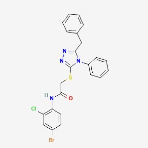 2-[(5-benzyl-4-phenyl-4H-1,2,4-triazol-3-yl)thio]-N-(4-bromo-2-chlorophenyl)acetamide