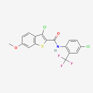 3-chloro-N-[4-chloro-2-(trifluoromethyl)phenyl]-6-methoxy-1-benzothiophene-2-carboxamide