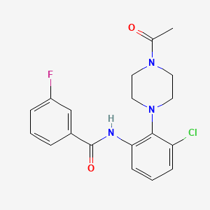 molecular formula C19H19ClFN3O2 B4783062 N-[2-(4-acetylpiperazin-1-yl)-3-chlorophenyl]-3-fluorobenzamide 