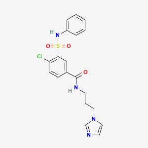 4-chloro-N-[3-(1H-imidazol-1-yl)propyl]-3-(phenylsulfamoyl)benzamide