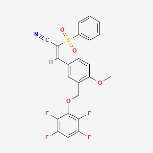 3-{4-methoxy-3-[(2,3,5,6-tetrafluorophenoxy)methyl]phenyl}-2-(phenylsulfonyl)acrylonitrile