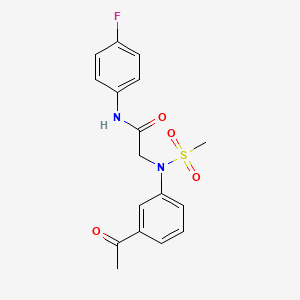 molecular formula C17H17FN2O4S B4783174 N~2~-(3-acetylphenyl)-N~1~-(4-fluorophenyl)-N~2~-(methylsulfonyl)glycinamide 