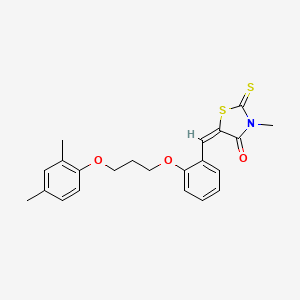 (5E)-5-[[2-[3-(2,4-dimethylphenoxy)propoxy]phenyl]methylidene]-3-methyl-2-sulfanylidene-1,3-thiazolidin-4-one