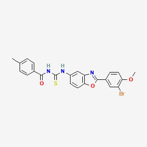 N-({[2-(3-bromo-4-methoxyphenyl)-1,3-benzoxazol-5-yl]amino}carbonothioyl)-4-methylbenzamide