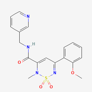 molecular formula C18H18N4O4S B4783265 5-(2-methoxyphenyl)-2-methyl-N-(3-pyridinylmethyl)-2H-1,2,6-thiadiazine-3-carboxamide 1,1-dioxide 