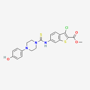 methyl 3-chloro-6-({[4-(4-hydroxyphenyl)-1-piperazinyl]carbonothioyl}amino)-1-benzothiophene-2-carboxylate