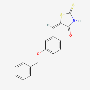 molecular formula C18H15NO2S2 B4783306 5-{3-[(2-methylbenzyl)oxy]benzylidene}-2-thioxo-1,3-thiazolidin-4-one 