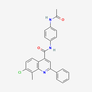 N-[4-(acetylamino)phenyl]-7-chloro-8-methyl-2-phenyl-4-quinolinecarboxamide