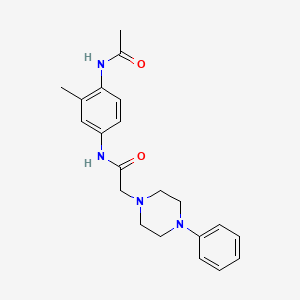 molecular formula C21H26N4O2 B4783377 N-[4-(acetylamino)-3-methylphenyl]-2-(4-phenylpiperazin-1-yl)acetamide 