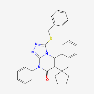 1-(benzylthio)-4-phenyl-4H-spiro[benzo[h][1,2,4]triazolo[4,3-a]quinazoline-6,1'-cyclopentan]-5(7H)-one