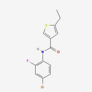 molecular formula C13H11BrFNOS B4783466 N-(4-bromo-2-fluorophenyl)-5-ethyl-3-thiophenecarboxamide 