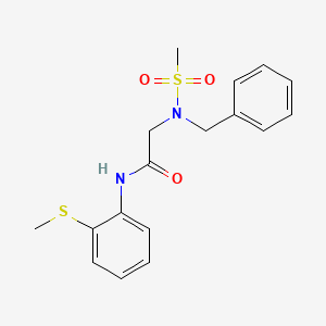 molecular formula C17H20N2O3S2 B4783472 N~2~-benzyl-N~2~-(methylsulfonyl)-N~1~-[2-(methylthio)phenyl]glycinamide 