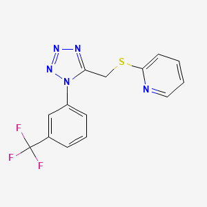 molecular formula C14H10F3N5S B4783500 2-[({1-[3-(trifluoromethyl)phenyl]-1H-tetrazol-5-yl}methyl)thio]pyridine 